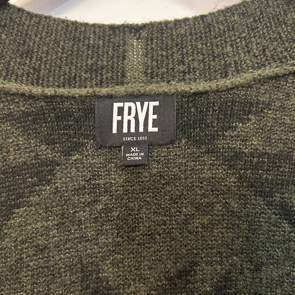 Frye Aztec Tribal Cardigan Sweater XL  – Olive/Black - Picture 5 of 7